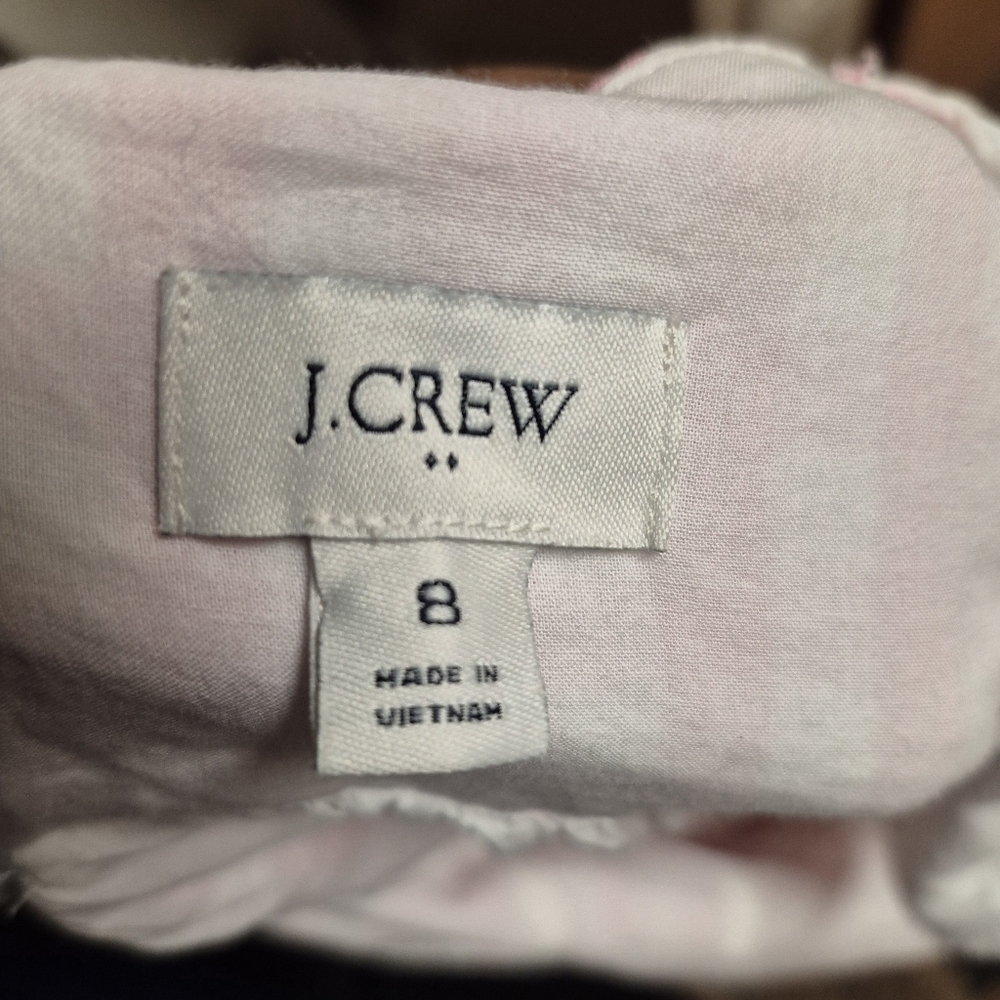 J.Crew Pink Gingham Tie back Sleeveless Midi Dress with Tiered Skirt Size 8 - Picture 5 of 5
